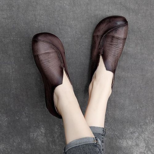 Mocassins D't En Cuir Pour Femmes,Chaussures Plates Dcontractes  Enfiler,Chaussures De Ballerine Confortables Pour Femmes,Haute Qualit - 40