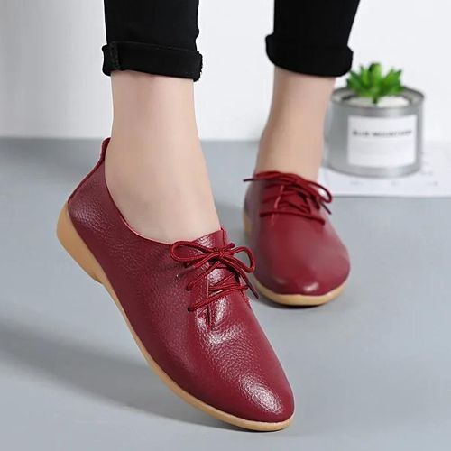 Mocassins D't En Cuir Vritable Pour Femmes,Chaussures Dcontractes,Souples Et Pointues,Pour Dames - 36