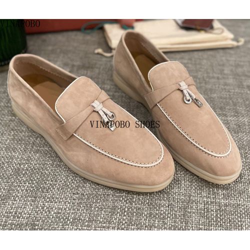Mocassins D't En Daim Pour Femmes,Chaussures Plates  Enfiler Peu Profondes,Cuir Vritable,Chaussures De Conduite Dcontractes,Serrure En Mtal,Vert - 46