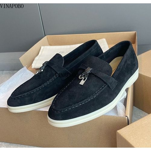 Mocassins En Cuir  Enfiler Pour Femmes,Bout Rond,Chaussures Plates,Gland,Pendentif En Mtal,Design,Marque De Luxe,Chaussures De Marche,Haute Qualit - 38