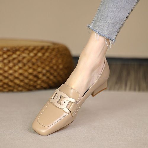 Mocassins En Cuir  Talon Bas Pour Femmes,Chaussures D't lgantes,Mocassins Noirs,Dcontract,Carr,Parker Avec Remise,Chic,2024 - 37