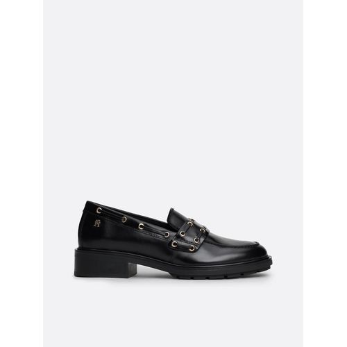 Mocassins En Cuir  Talon Carr Et ?illets Nautical Eyelets Leather Loafer/Black - 40