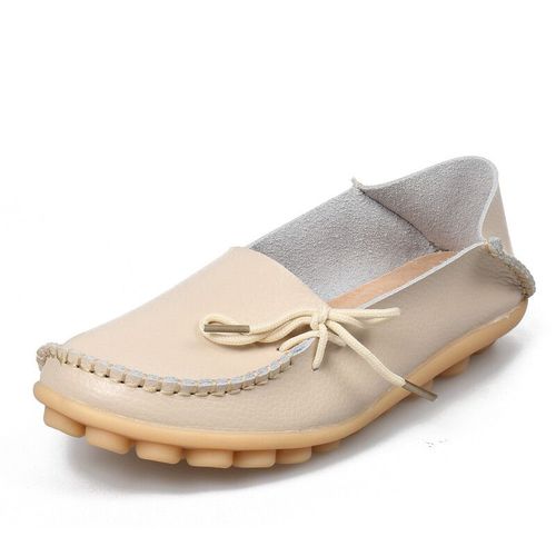 Mocassins En Cuir Group Pour Femme,Chaussures Plates, Enfiler,Avec Nministriels D Papillon,Grande Taille,Automne 2024 - 38