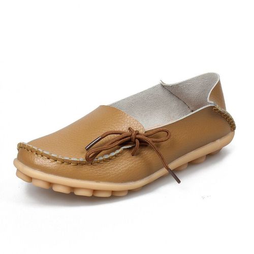 Mocassins En Cuir Group Pour Femme,Chaussures Plates, Enfiler,Avec Nministriels D Papillon,Grande Taille,Automne 2024 - 34