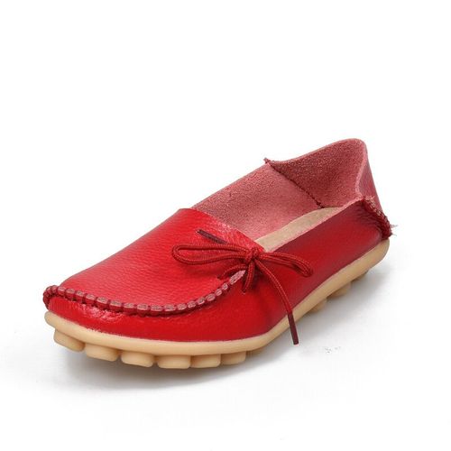Mocassins En Cuir Group Pour Femme,Chaussures Plates, Enfiler,Avec Nministriels D Papillon,Grande Taille,Automne 2024 - 34
