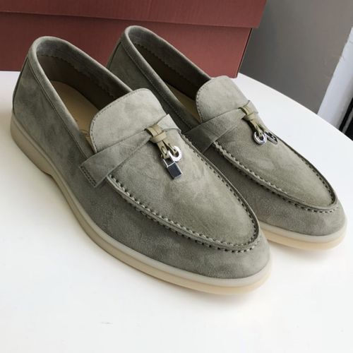 Mocassins En Cuir Unisexe Pour Hommes Et Femmes,Chaussures Plates En Daim,Chaussures De Marche Dcontractes,Verrouillage  Pampilles,Haute Qualit - 35