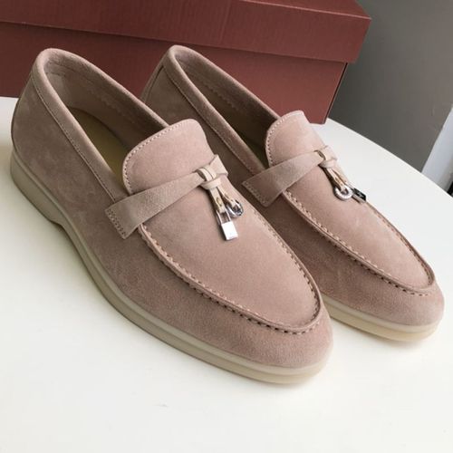 Mocassins En Cuir Unisexe Pour Hommes Et Femmes,Chaussures Plates En Daim,Chaussures De Marche Dcontractes,Verrouillage  Pampilles,Haute Qualit - 35