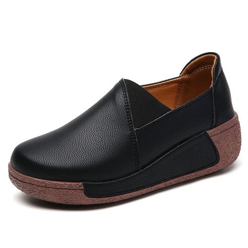 Mocassins En Cuir Vritable Pour Femmes,Chaussures  Plateforme Pour Femmes,Mocassins Parker Ronds,Chaussures Plates Lgres Pour Dames,Baskets Dcontractes D'extrieur - 39