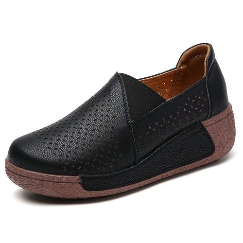 Mocassins En Cuir Vritable Pour Femmes,Chaussures  Plateforme Pour Femmes,Mocassins Parker Ronds,Chaussures Plates Lgres Pour Dames,Baskets Dcontractes D'extrieur - 38