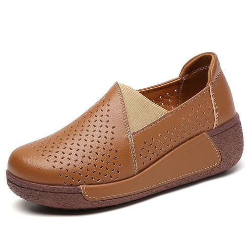Mocassins En Cuir Vritable Pour Femmes,Chaussures  Plateforme Pour Femmes,Mocassins Parker Ronds,Chaussures Plates Lgres Pour Dames,Baskets Dcontractes D'extrieur - 37