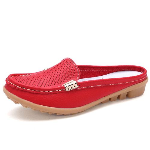 Mocassins En Cuir Vritable Pour Femmes,Chaussures Dcontractes,Demi-Loafers,Marque De Luxe,Demi-Pantoufles