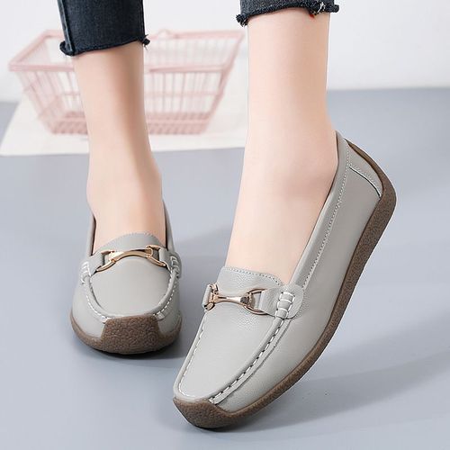 Mocassins En Cuir Vritable Pour Femmes,Chaussures Plates,Dcontractes, Enfiler,Bateau,Grande Taille 44,Printemps/Automne 2023