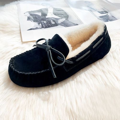 Mocassins En Cuir Vritable Pour Femmes,Chaussures Plates,Fourrure Naturelle,Mocassins Dcontracts,Grande Taille,Haute Qualit,Nouvelle Mode,Hiver - 38