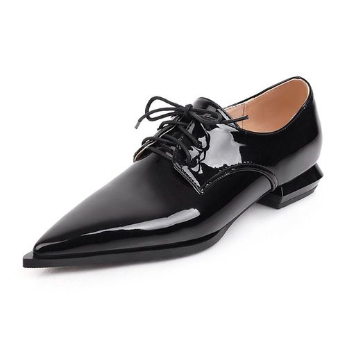 Mocassins En Cuir Verni  Talons Plats Pour Femmes,Chaussures Pointues,Chaussures Plates,Mocassins Brefs,Monochromes,tudiants,Dcontract,Parker - 44