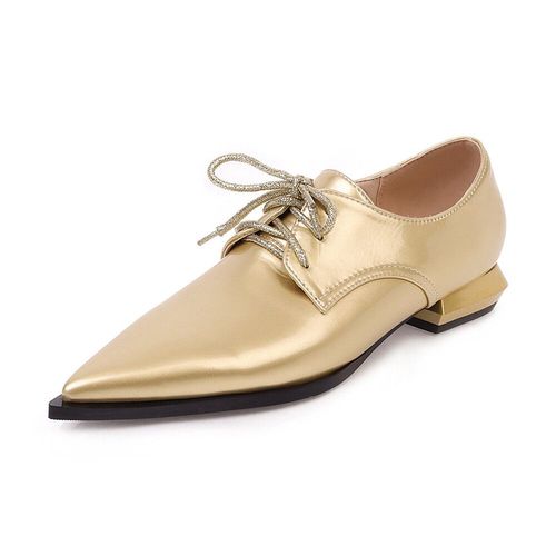 Mocassins En Cuir Verni  Talons Plats Pour Femmes,Chaussures Pointues,Chaussures Plates,Mocassins Brefs,Monochromes,tudiants,Dcontract,Parker - 45
