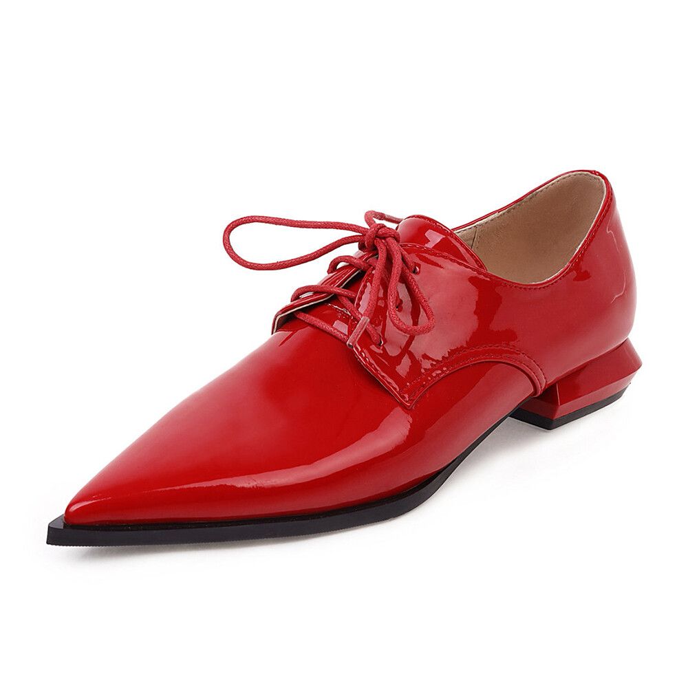 Mocassins En Cuir Verni  Talons Plats Pour Femmes,Chaussures Pointues,Chaussures Plates,Mocassins Brefs,Monochromes,tudiants,Dcontract,Parker - 43