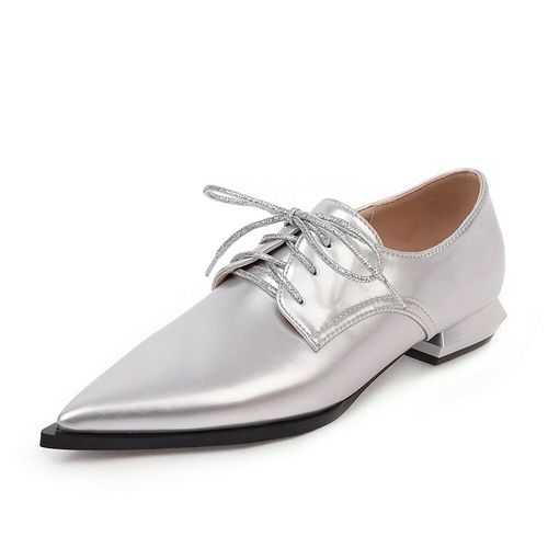 Mocassins En Cuir Verni  Talons Plats Pour Femmes,Chaussures Pointues,Chaussures Plates,Mocassins Brefs,Monochromes,tudiants,Dcontract,Parker - 38