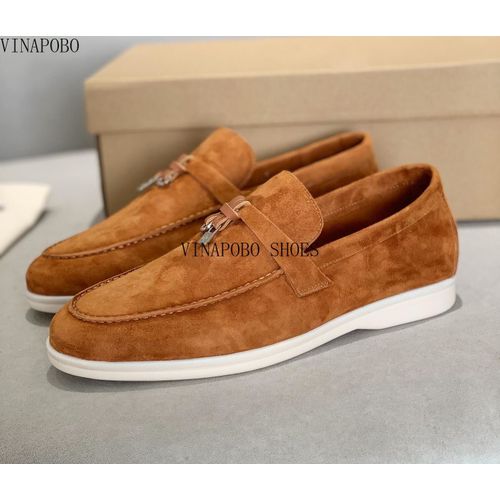 Mocassins En Daim  Bout Rond Pour Femmes,Chaussures Plates Dcontractes,Bord Incrust,Conception De Pendentif En Mtal  Glands,Chaussures De Marche  Enfiler,Haute Qualit - 35