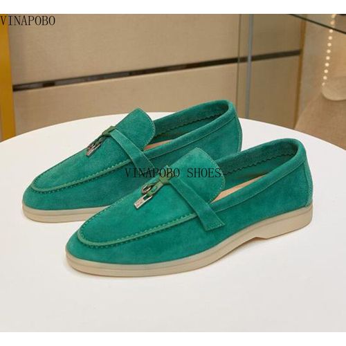 Mocassins En Daim  Bout Rond Pour Femmes,Chaussures Plates Dcontractes,Bord Incrust,Conception De Pendentif En Mtal  Glands,Chaussures De Marche  Enfiler,Haute Qualit - 40
