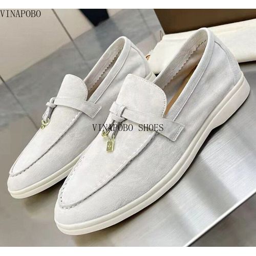 Mocassins En Daim  Bout Rond Pour Femmes,Chaussures Plates Dcontractes,Bord Incrust,Conception De Pendentif En Mtal  Glands,Chaussures De Marche  Enfiler,Haute Qualit - 35