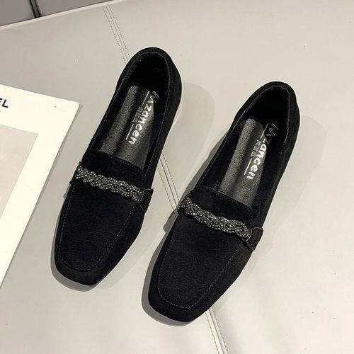 Mocassins En Daim De Style Coren Pour Femmes,Chaussures Plates Parker Carres,Talon pais,Chaussures Dcontractes,Nouvelle Mode,2024 - 40