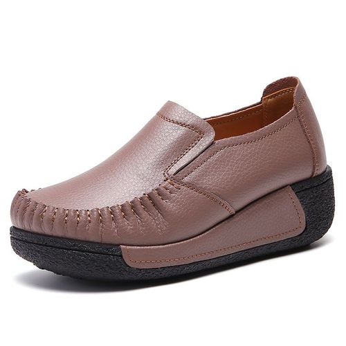 Mocassins En Daim Et Cuir Pour Femmes,Chaussures Plates  Semelle Souple,Avec Pompon,Collection Printemps-Automne