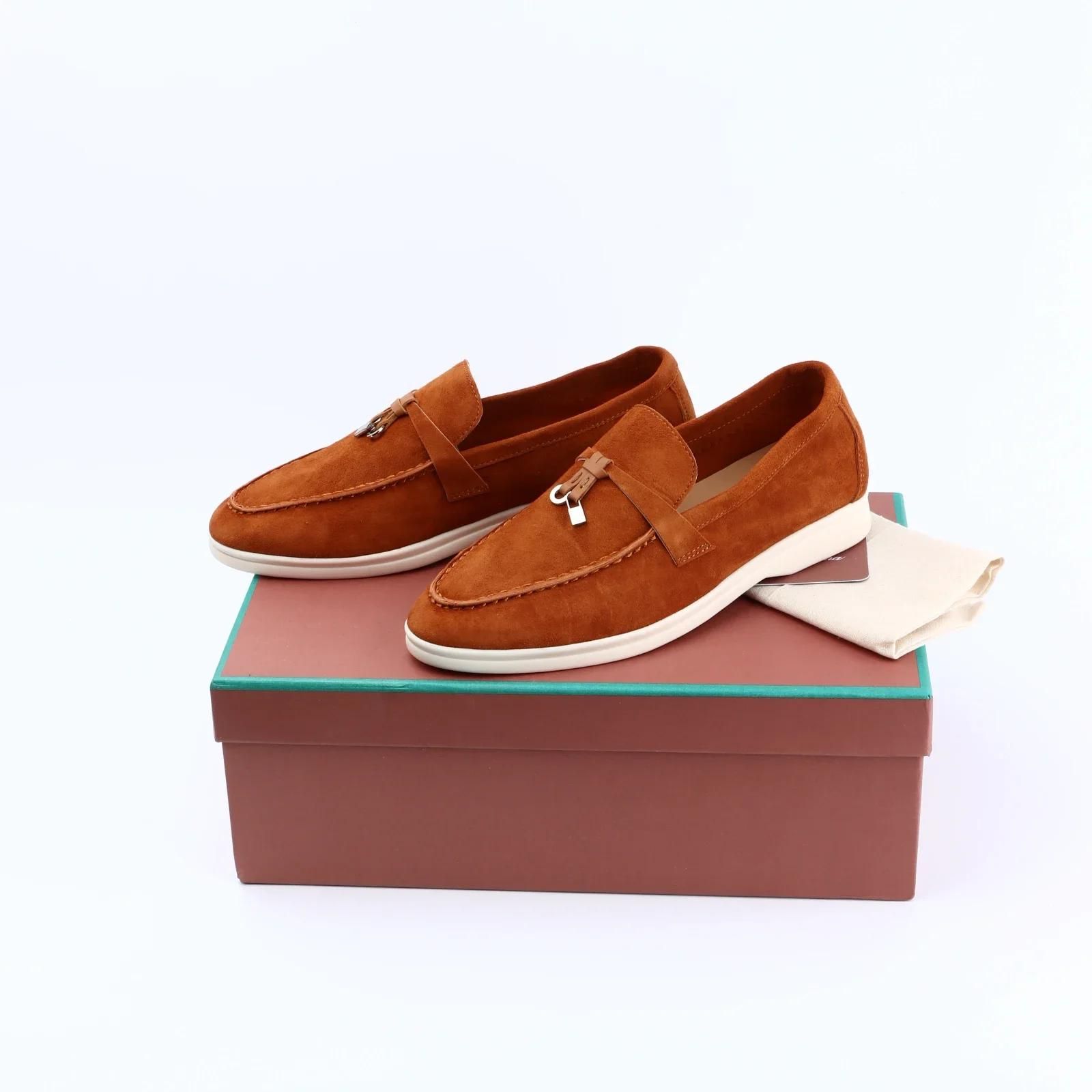 Mocassins En Daim Pour Femmes,Chaussures De Marche D't,Mocassins De Printemps,Mode Dcontracte,Cuir,Pendentif En Mtal,Chaussures Plates,Mules  Enfiler Paresseuses,Automne - 41
