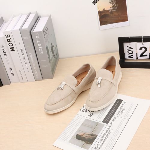 Mocassins En Daim Pour Femmes,Chaussures De Marche D't,Mocassins Dcontracts En Cuir,Chaussures Plates  Pendentif En Mtal,Mules  Enfiler Paresseuses,Mode Printemps Et Automne - 34