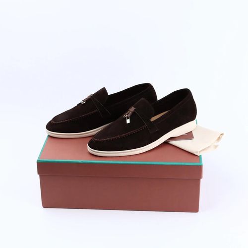 Mocassins En Daim Pour Femmes,Chaussures De Marche D't,Mules  Enfiler Paresseuses,Cuir,Pendentif En Mtal,Chaussures Plates Dcontractes,Mode Printemps Et Automne - 39