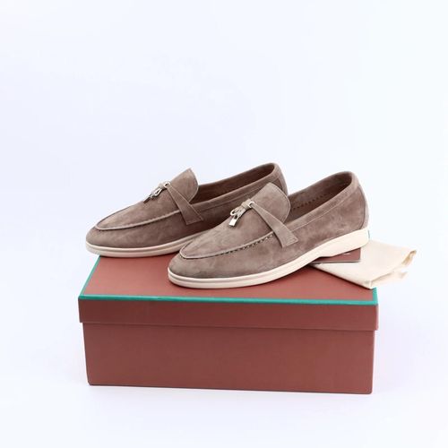 Mocassins En Daim Pour Femmes,Chaussures De Marche D't,Mules  Enfiler Paresseuses,Cuir,Pendentif En Mtal,Chaussures Plates Dcontractes,Mode Printemps Et Automne - 40