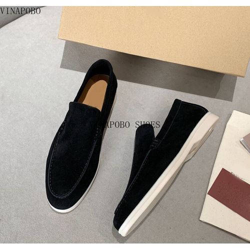 Mocassins En Daim Vritable Pour Femmes,Bord Incrust,Pendentif Pompon,Conception Dcontracte,Chaussures Plates,Slim, Enfiler,Amoureux,Chaussures De Marche - 44
