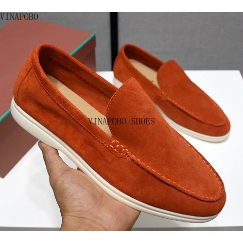 Mocassins En Daim Vritable Pour Hommes,Chaussures Plates,Chaussures De Marche Dcontractes,Multicolore,Qualit,Vtements De Crmonie,Pendentif Pompon,Marque De Crateur - 42