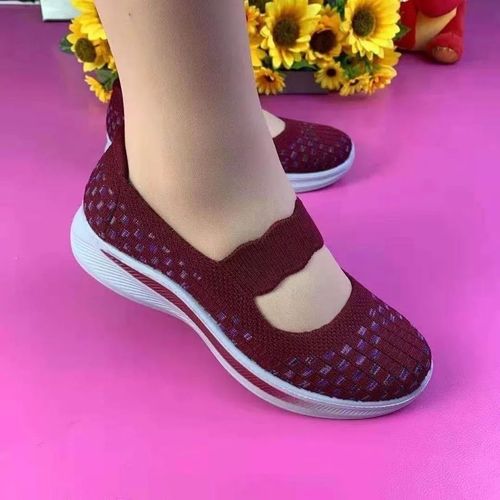 Mocassins En Maille Spinale Pour Femmes,Chaussures  Essence Mary,Baskets Compenses,Ballerines D't,Confortables,Elmainlady - 36