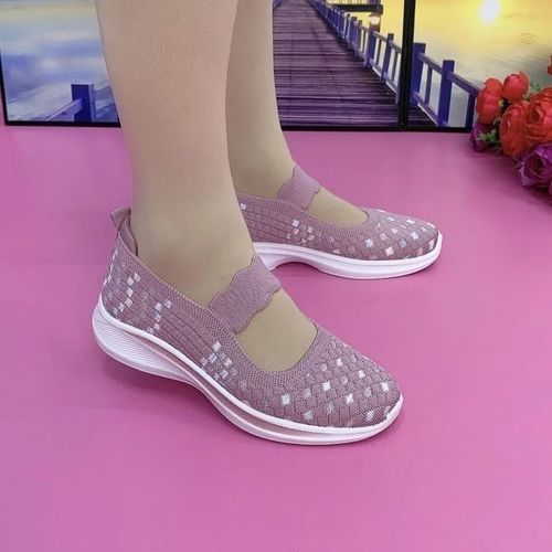 Mocassins En Maille Spinale Pour Femmes,Chaussures  Essence Mary,Baskets Compenses,Ballerines D't,Confortables,Elmainlady - 41