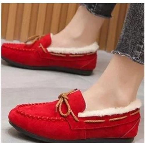 Mocassins En Peluche Pour Femmes,Chaussures Plates Dcontractes,Mocassins Souples Pour Femmes,Chaussures En Coton  Enfiler,Chaud Et Confortable,Hiver - 37