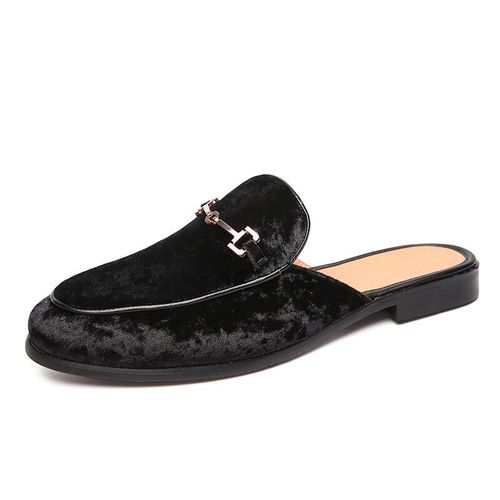 Mocassins En Similicuir Pour Hommes,Chaussures Noires Dcontractes,Mules  Enfiler - 42