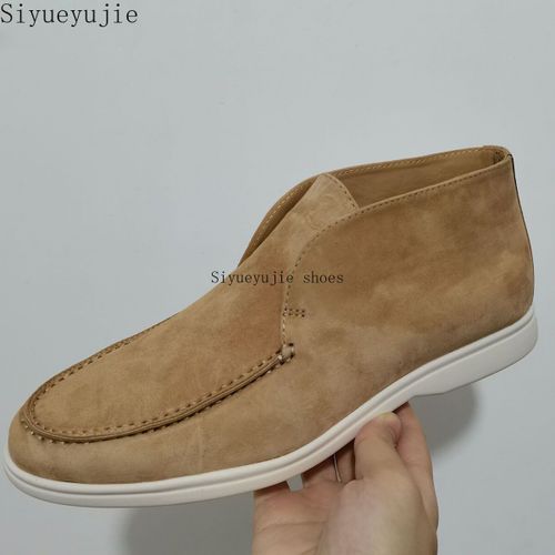 Mocassins Formels En Daim Vritable Pour Femmes,Chaussures  Enfiler,Baskets  Semelle En Caoutchouc,Parker Rond,Ouvert,Dcontract,Marque,Chaussures De Marche,Haute Qualit - 45