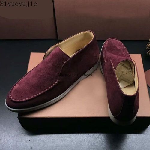 Mocassins Formels En Daim Vritable Pour Femmes,Chaussures  Enfiler,Baskets  Semelle En Caoutchouc,Parker Rond,Ouvert,Dcontract,Marque,Chaussures De Marche,Haute Qualit - 39