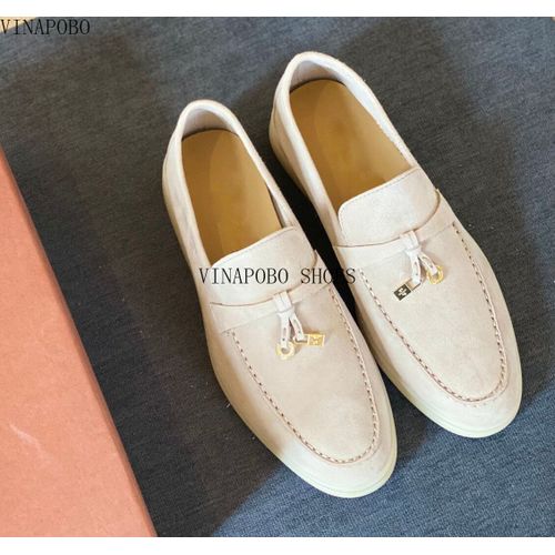Mocassins Paresseux En Daim Nude Pour Femmes,Chaussures Plates,Dcor En Mtal,Confortables,Conduite,Britannique,Dcontract,Formel,Chaud,Printemps, - 38
