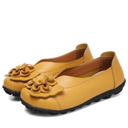 Mocassins Plats  Enfiler En Cuir Group Souple Pour Femme,Chaussures Avec Fleurs Pour Infirmire,Mre,Travail,Marche,Conduite,t - 37