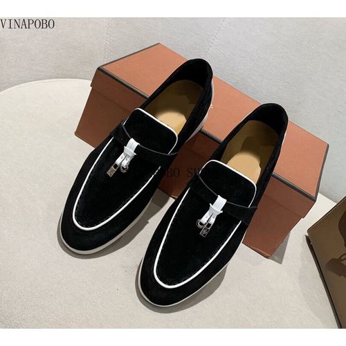Mocassins Plats Dcontracts Pour Femmes,Chaussures  Lacets En Daim,Chaussures De Marche Confortables  Enfiler,Haute Qualit,Marque De Luxe - 35
