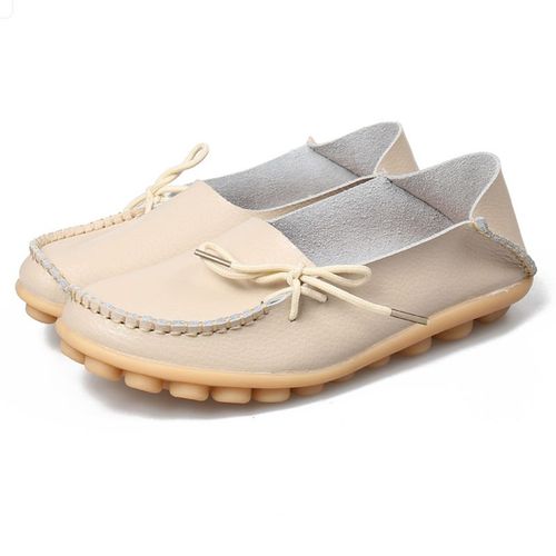 Mocassins Plats En Cuir Naturel Pour Femmes,Chaussures De Conduite Confortables  La Mode, - 36