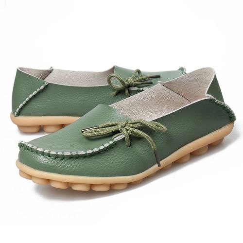 Mocassins Plats En Cuir Naturel Pour Femmes,Chaussures De Conduite Confortables  La Mode, - 40