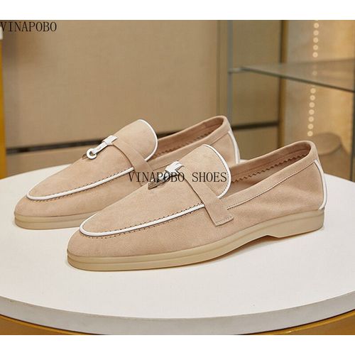 Mocassins Plats En Cuir Sud Pour Femmes,Chaussures De Marche  Enfiler,Pendentif Pompon,Marque Dcontracte,Haute Qualit - 37
