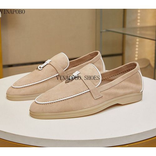 Mocassins Plats En Cuir Sud Pour Femmes,Chaussures De Marche  Enfiler,Pendentif Pompon,Marque Dcontracte,Haute Qualit - 42