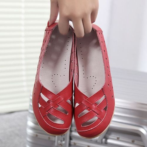 Mocassins Plats En Cuir Vritable Pour Femmes,Chaussures  Enfiler,Chaussures Dcontractes Pour Femmes,Mode Fminine - 41
