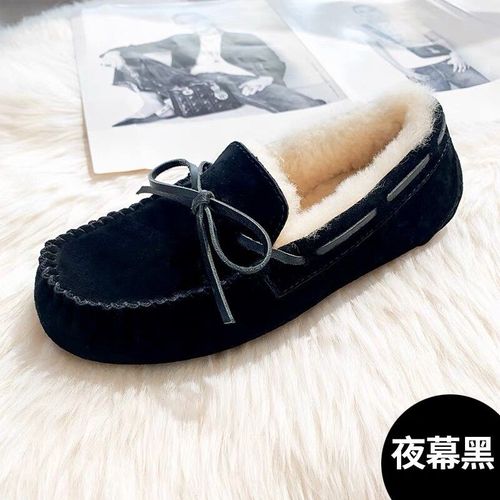 Mocassins Plats En Cuir Vritable Pour Femmes,Chaussures Dcontractes,Fourrure Vritable,Haute Qualit,Cuir Souple,Marque De Mode - 40