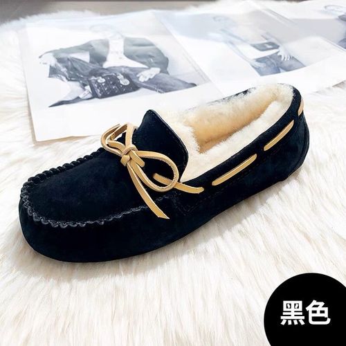Mocassins Plats En Cuir Vritable Pour Femmes,Chaussures Dcontractes,Fourrure Vritable,Haute Qualit,Cuir Souple,Marque De Mode - 38