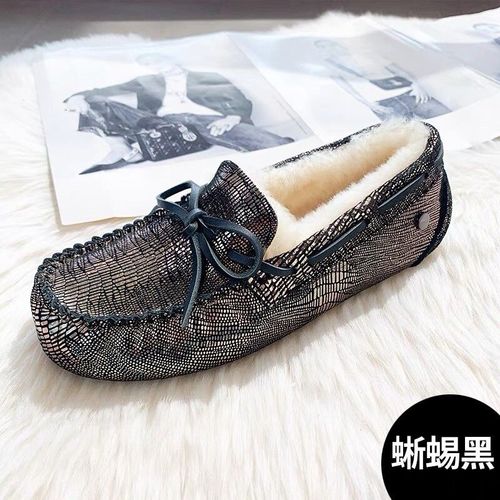Mocassins Plats En Cuir Vritable Pour Femmes,Chaussures Dcontractes,Fourrure Vritable,Haute Qualit,Cuir Souple,Marque De Mode - 37