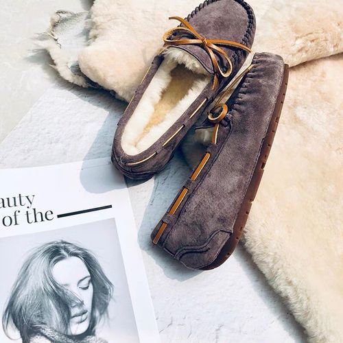 Mocassins Plats En Cuir Vritable Pour Femmes,Chaussures Dcontractes,Fourrure Vritable,Haute Qualit,Cuir Souple,Marque De Mode - 37
